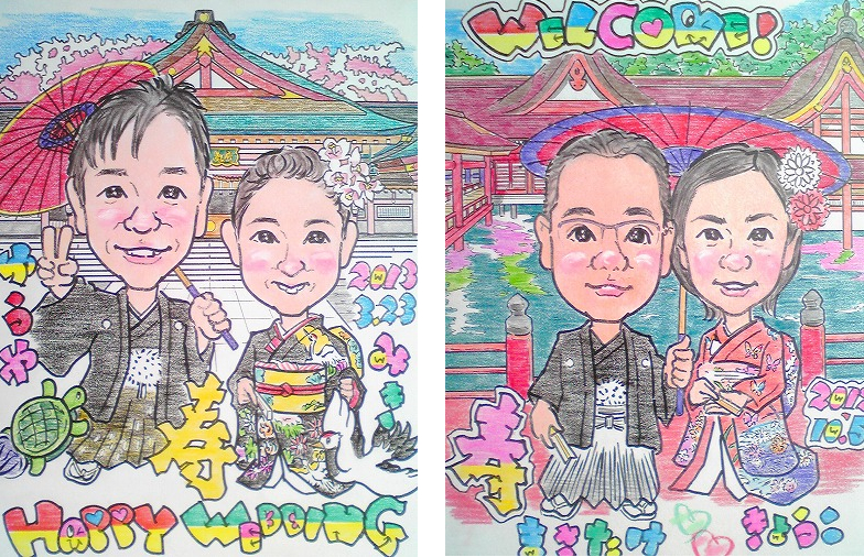 似顔絵ウエルカムボードLタイプ