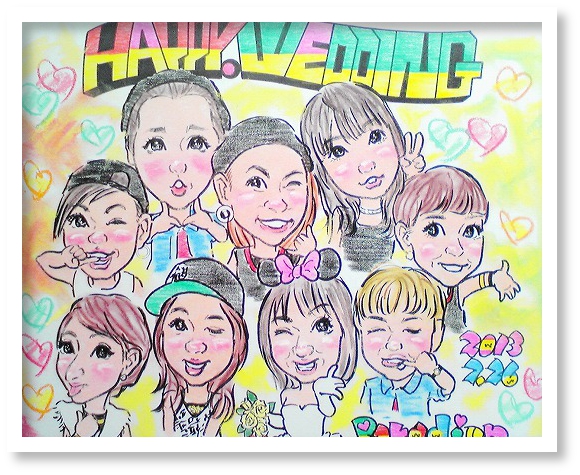 結婚式　友達の似顔絵