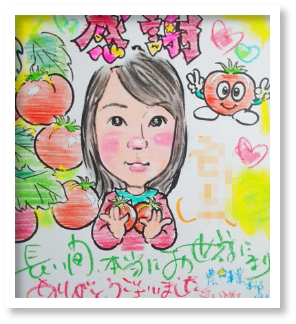 退職記念の似顔絵