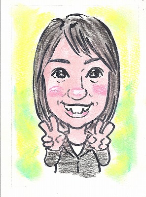おしい！似顔絵はがきサイズ