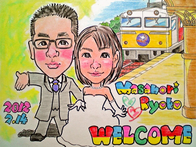 似顔絵ウエルカムボードLタイプ