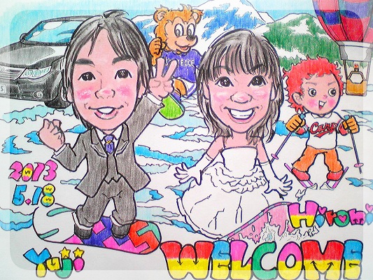 似顔絵ウエルカムボードLタイプ