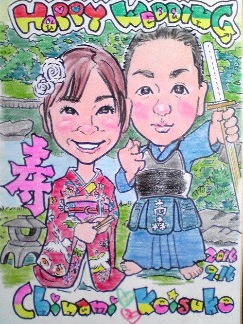 似顔絵ウエルカムボードM　和装