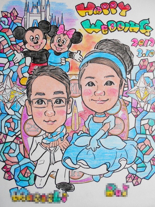 似顔絵ウエルカムボードL　洋装