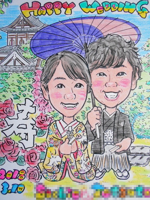 似顔絵ウエルカムボードL　和装