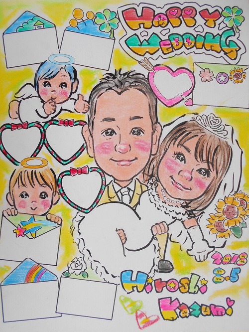 特典付き似顔絵ウエルカムボードL